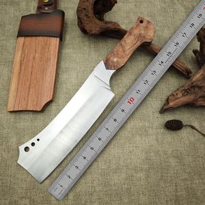 Cuchillo Táctico de Supervivencia Personalizable Pioneer HK, Mango de Madera, Hoja Recta de Acero Inoxidable, para Caza - Product Image 6