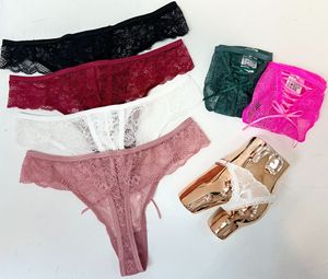 Vente en gros fabricant, Commerce extérieur : Nouvelle lingerie sexy pour femme, string à taille basse en dentelle brodée ajourée - Product Image 2