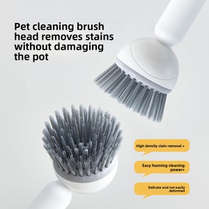 Brosse de nettoyage rotative à long manche pour cuisine, résistante à l'huile et anti-rayures, multi-usages, vente en gros - Product Image 5