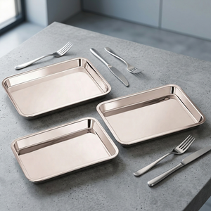 Stainless Steel New Style Sweet Serving <b>Tray</b> <b>Mirror</b> Polish Stainless Steel Sweet Serving <b>Tray</b> for Hotel and Home Using - Product Image 3