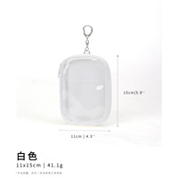 Mini pochette de rangement transparente personnalisée en PVC avec fermeture éclair pour figurines, porte-clés, rouge à lèvres, maquillage et présentoir de poupées
