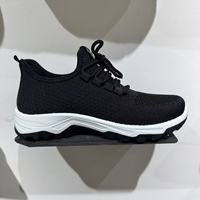 Chaussures de course respirantes pour hommes en maille Flyknit, à lacets rapides, semelle épaisse et amortissante, pour la marche décontractée et les sports de plein air