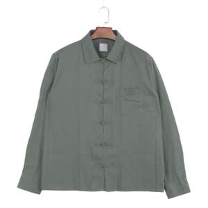 Anpassbare Herren-Hemden aus 100% Baumwolle im Vintage-Stil, lockere Passform, mit Froschverschluss und langen Ärmeln - Product Image 1