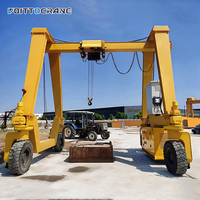 Grue portique à pneus en caoutchouc sans rail à poutre unique de 10 tonnes et 20 tonnes pour levage de matériaux extérieurs