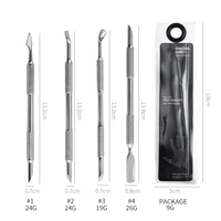 Manucure en acier inoxydable poussoir à cuticules vernis à ongles Gel enlever le poussoir à ongles à Double extrémité pour ongle et ongle d'orteil