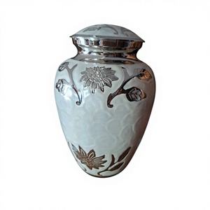 Urne funéraire en aluminium de luxe pour adultes, fabrication artisanale, design zen asiatique, impression personnalisée, cylindrique, capacité de 1 à 2 L, vente en gros - Product Image 1