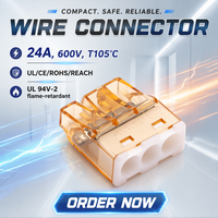 Conectores de Cable Macho/Hembra PC213 de 3 Polos, 24A, 600V, Cobre PC, Caja de Conexiones Compacta para Cable Sólido de 24-12 AWG