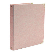 Porte-documents en tissu de lin personnalisé avec classeur à 3 anneaux, dossier à feuilles mobiles pour A4