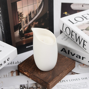 Ceramic Soy Wax Candle Cup Shaped Indoor <b>Home</b> Decoration Aromatherapy <b>Essential</b> Oil Low Temperature - Product Image 1