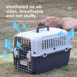 Cage de transport pour animaux de compagnie <span class=keywords><strong>en</strong></span> plastique, portable, pour l'extérieur, 45 <span class=keywords><strong>kg</strong></span>, pour chiens et chats de grande taille, transport à la main, <span class=keywords><strong>bagage</strong></span> à main, voyage, pivotant - Product Image 5