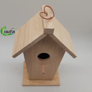 Mangeoire à oiseaux Nid de pigeon suspendu naturel Nichoir en bois bon marché avec toit amovible - Product Image 5