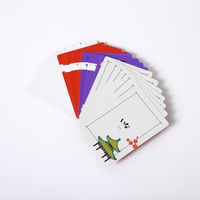 Jeu de société traditionnel japonais à motif de fleurs de cerisier, stylo effaçable, carte d'apprentissage de la calligraphie, boîte-cadeau rouge incluse