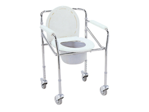 Chaise de toilette en aluminium réglable en hauteur avec accoudoirs rembourrés et bac à déchets - Product Image 3