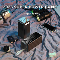 Nouvelle Batterie Externe Super Puissante 80000mAh Grande Capacité 2026 avec Lumière LED, Entrée Type-C, Quatre Sorties USB, Fonction Support et Sortie 15W