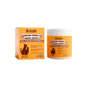 Poudre de champignons Kriath <span class=keywords><strong>pour</strong></span> chiens et chats, soutien immunitaire <span class=keywords><strong>pour</strong></span> animaux de compagnie, améliore l'immunité, bêta-glucanes, polyphénols, 150g - Product Image 1