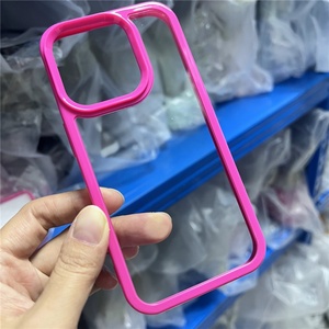 <b>Candy</b> Color Bumper Transparent Clear Plastic Acrylic Back Cover Wholesale Mobile Phone Case for iPhone 15 14 13 12 11 - Product Image 3