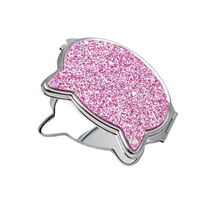 Miroir de maquillage compact en forme de chat mignon, miroir cosmétique portable de voyage pour filles, cadeau