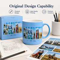 Tasses en céramique souvenirs touristiques d'Argentine, design imprimé avec photos de lieux emblématiques du pays, pour tasses à café, personnalisation OEM ODM, vente en gros