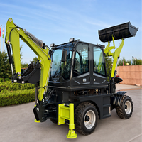 LUYU Mini Diesel Wheel Backhoe Loader Pabrik Produsen Cina dengan Front Loader