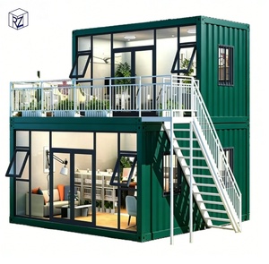 Casa Contenedor Desmontable de Paneles Sándwich <span class=keywords><strong>con</strong></span> Pared de Cristal, Moderna, de 20 pies, de Dos Pisos, para Oficina o Residencia - Product Image 1