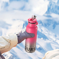 Botella de Agua Deportiva PINKAH de 570 ml, a Prueba de Fugas, Libre de BPA, de Acero Inoxidable Clásico, con Tapa Abatible y Pajita