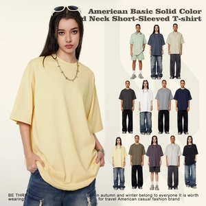350G heavyweight cotton short sleeved T shirt Washed blank round <b>neck</b> T-shirt <b>High</b> quality wholesale customized <b>tshirt</b> For <b>men</b> - Product Image 3