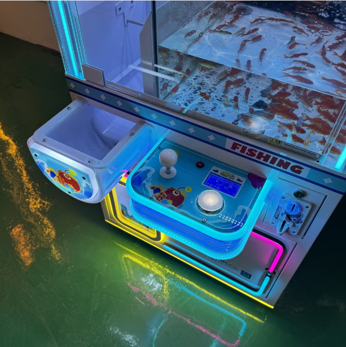 Coin Operated Real Fish Catch Arcade Crane Machine Fishing Game Gold ...