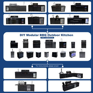 Elegante & Zeitgenössische Moderne Luxuriöse Premium Modulare <span class=keywords><strong>Outdoor</strong></span>-Gartenküche mit Vollständigen Schränken, 6-Brenner-Grill & Kochinsel - Product Image 5
