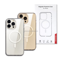 Étui de protection transparent en TPU+PC avec chargement sans fil et 38 aimants pour 12/13/14/15 Pro Max