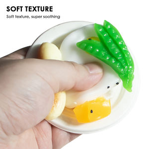 Gerçekçi sosis ve yumurta pirinç kasesi TPR Squishy oyuncak, kahvaltı gıda simülasyon stres giderici Fidget oyuncak koleksiyonu için - Product Image 5