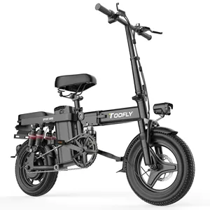 Neumático de bicicleta gruesa de 14 pulgadas de alta calidad, 48V, 500W, suspensión completa, negro, acero al carbono, Motor de bicicleta eléctrica todoterreno