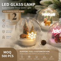 Lampe de chevet en verre borosilicate en forme de boule LED personnalisée, fournisseur ODM, vente en gros en vrac
