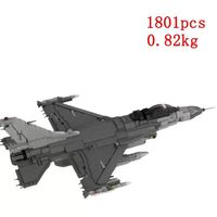 Bloques de Construcción de Piezas Pequeñas para Ensamblar, MOC-144082F-16C, Plástico ABS, 40 Piezas, Avión de Combate Militar Warhawk