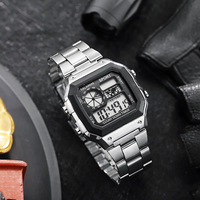 Jam tangan pria Digital, jam tangan LCD Reloj Deportivo Hombre, hitam, jam tangan maskulin Digital, jam tangan olahraga pria