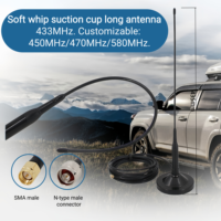 Antenne souple verticale à gain élevé GT-5200 433 MHz, 435 mm, montage à vis, antenne de voiture pour connecteur de type N, émetteur-récepteur radio bidirectionnel