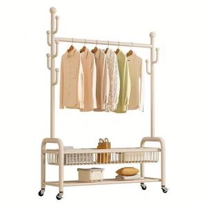 Porte-vêtements en métal doré <span class=keywords><strong>sur</strong></span> roulettes avec étagère pour enfants - Product Image 1