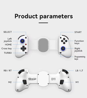 Controlador de Juegos Móvil Extensible con Vibración de Motor Dual, Gamepad Inalámbrico para Android, iOS y PC