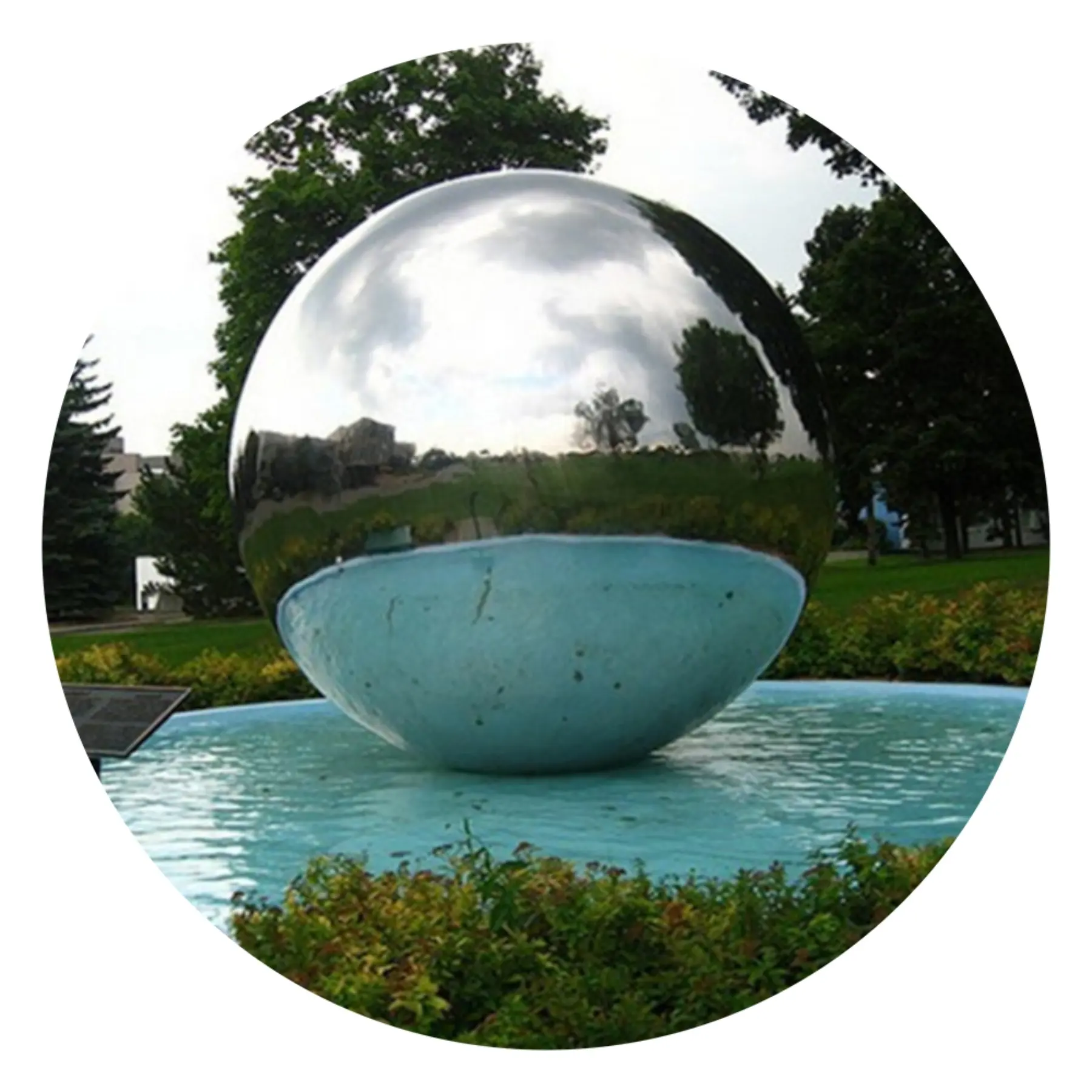 Tuin Moderne Roestvrijstalen Kunst Bol Waterpartij Sculptuur