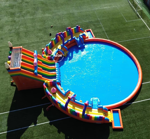 Instalaciones de Trampolín Flotante Acuático Personalizadas para Entretenimiento al Aire Libre, Tobogán Inflable Comercial para Parque Acuático - Product Image 2