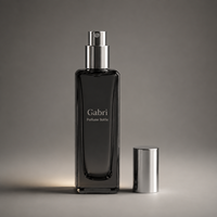 Flacon de parfum et boîte personnalisés OEM, vaporisateur fin, luxe, vide, 30ml, 50ml, 100ml, flacon carré noir translucide