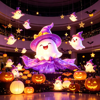Lanternes fantômes mignonnes en forme de chapeau pour Halloween, décorations douces et peu effrayantes pour centres commerciaux, parcs familiaux et éclairage de rues piétonnes
