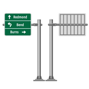 Outdoor Street Sign Steel Pipe T Shape Single Arm Traffic Road Sign Board <b>Pole</b> - Product Image 1