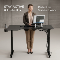 Table de bureau assis-debout moderne extensible en L, ergonomique, avec mémoire intelligente, qualité EO, vente en gros usine