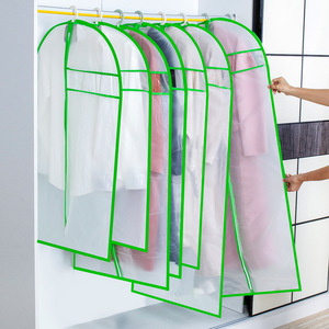 Funda para Ropa de PEVA Transparente, a Prueba de Polvo, para Guardar Trajes, con Forro Gris de Poliéster, para Uso Doméstico - Product Image 4