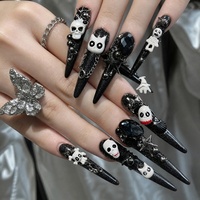 Nouveauté 2026 Halloween Breloques Métalliques pour Ongles Blanc Noir Alliage Vintage Punk Araignée Crâne Citrouille Sorcier DIY Breloque Métallique pour Ongles