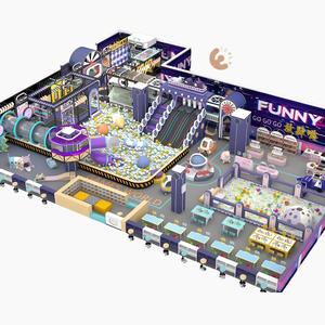 Eibele-Centre de jeux pour enfants avec toboggans trampoline pour enfants, aire de jeux intérieure avec projection - Product Image 6