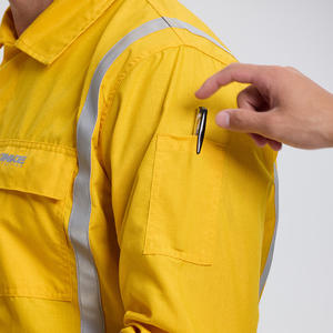 Combinaison de travail ignifuge Xk2 8205 en coton antistatique pour l'exploitation minière, vêtements de sécurité avec bandes réfléchissantes - Product Image 4