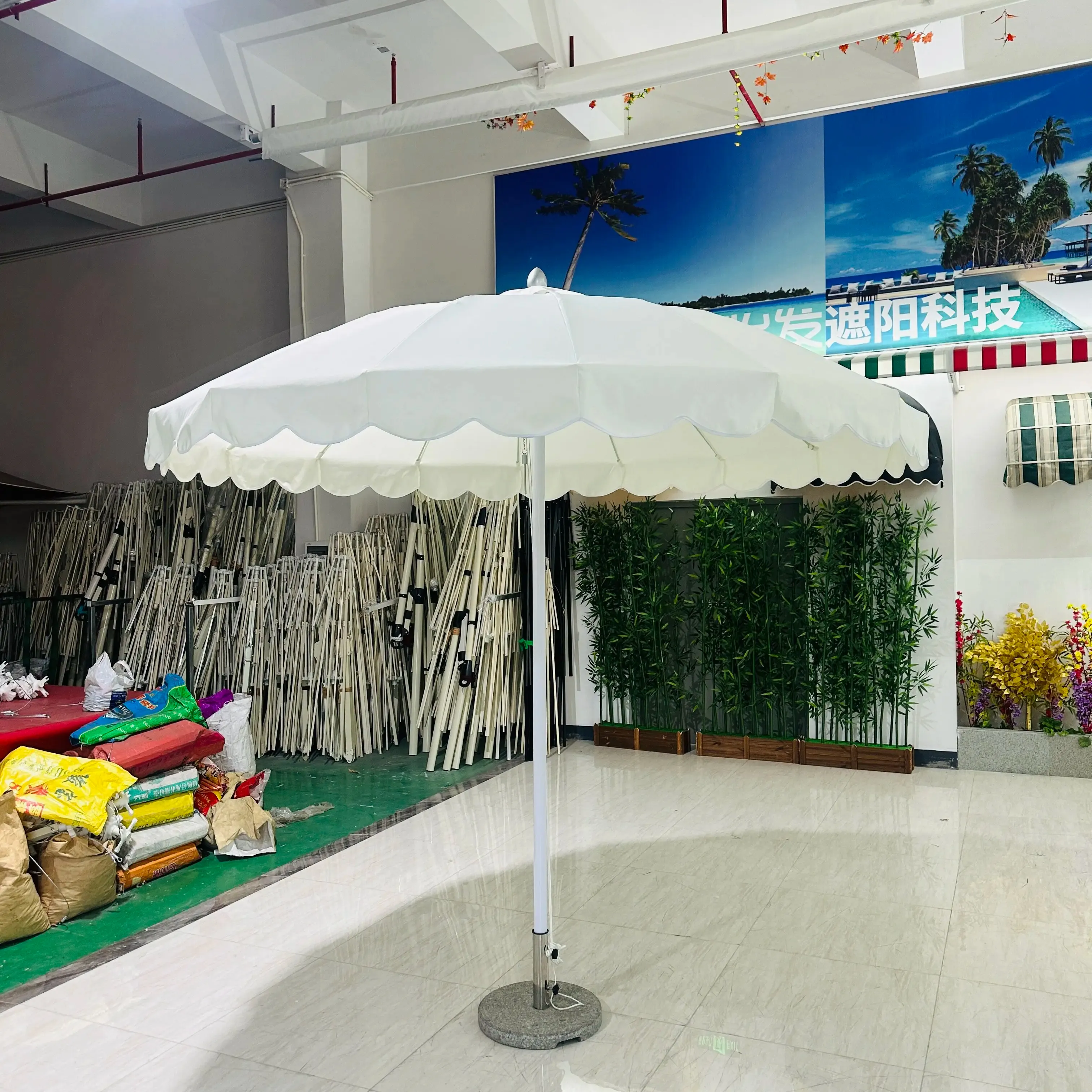 منتج جديد 2024 مظلة فناء ماكرايمي بوهيمي ثابتة للجدار مظلات خارجية مظلة شاطئ خارجية مصنوعة من الألومنيوم