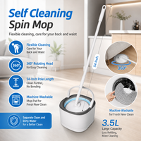 Ensemble serpillière électrique auto-nettoyante et seau avec tête rotative à 360° et séparation eau sale/eau propre pour le nettoyage des sols domestiques