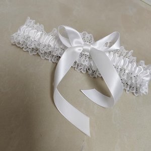 Jarretière de mariée en satin bleu-<span class=keywords><strong>gris</strong></span> pas chère avec nœud décoratif, ceinture de jambe, accessoire cadeau pour demoiselles d'honneur et invitées, fournitures de mariage - Product Image 6